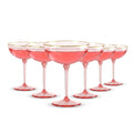 Blush Pink Gold Rim Coupe Glass Set