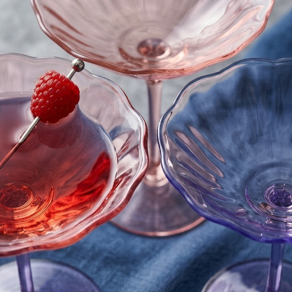 Pastel Bloom Coupe Dessert Glass Set