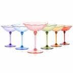 Rainbow Petal Coupe Dessert Glass Set