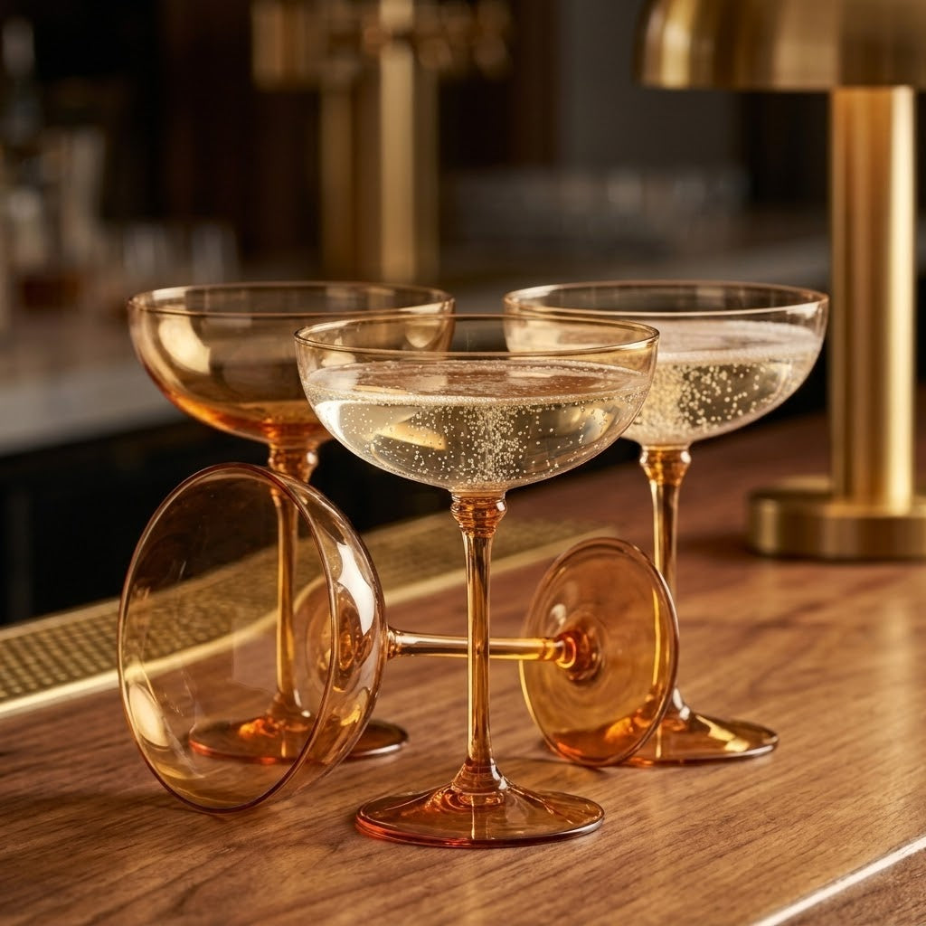 Amber Coupe Dessert Glass Set