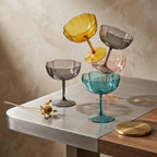Colorful Petal Coupe Dessert Glass Set