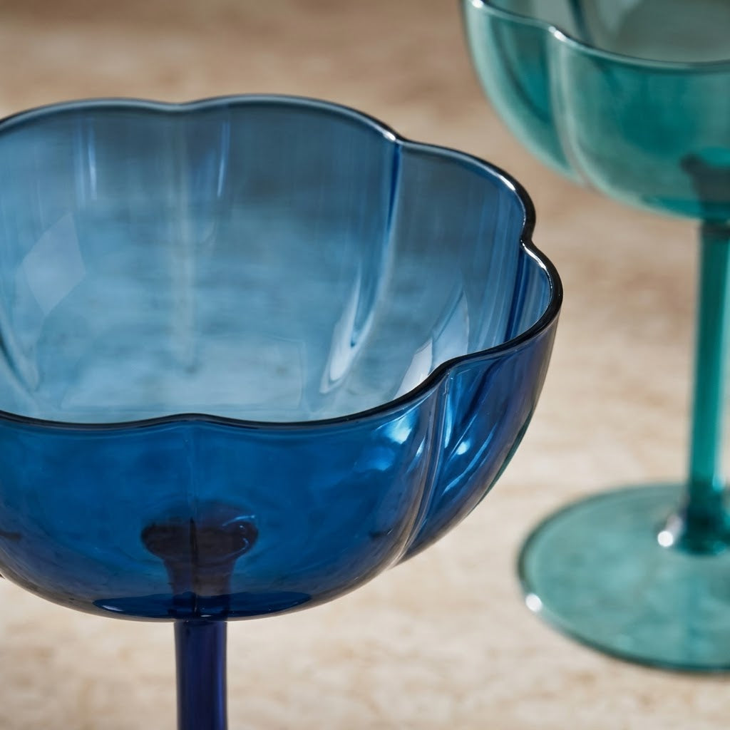 Colorful Petal Coupe Dessert Glass Set