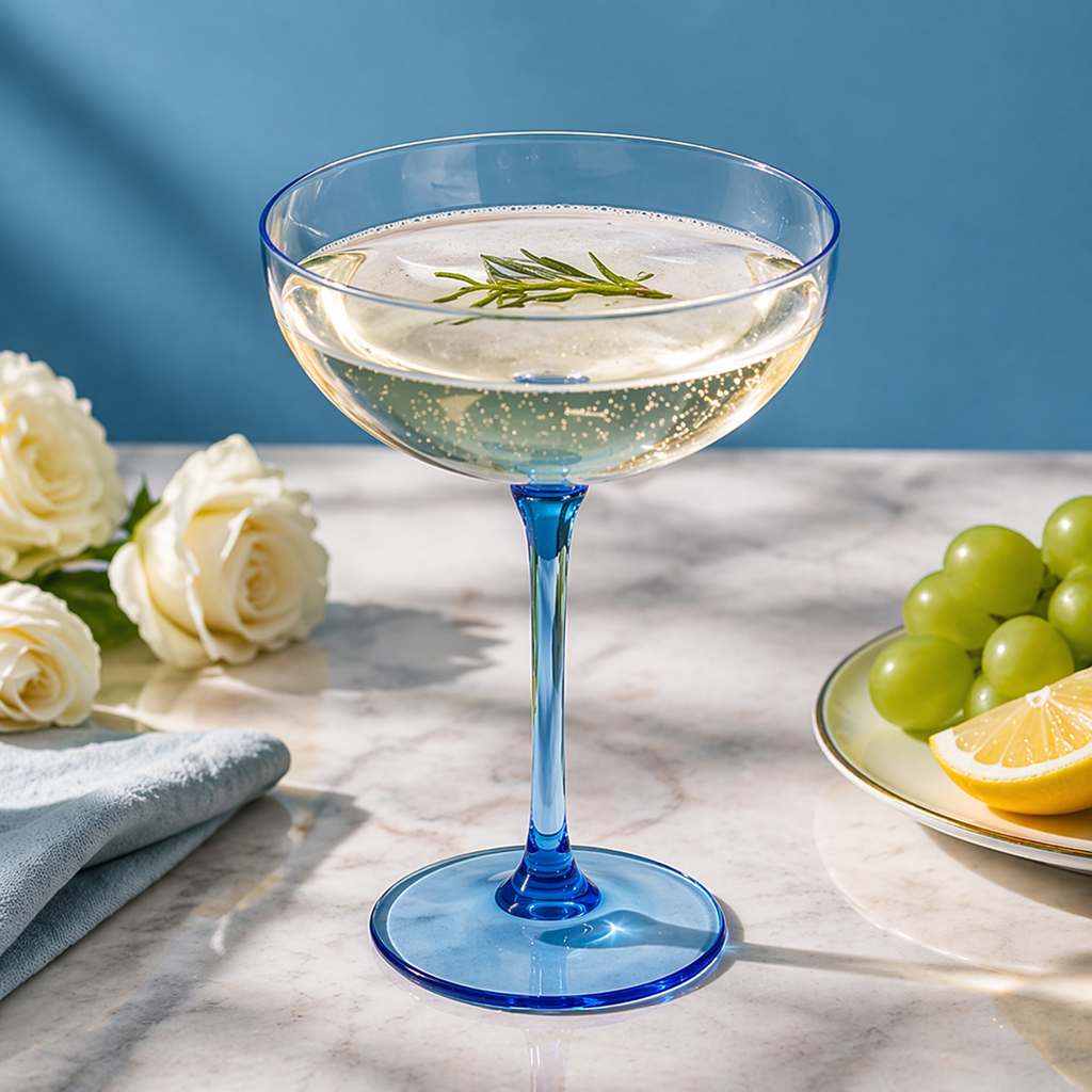 Soft Blue Coupe Glass Set