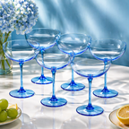 Soft Blue Coupe Glass Set