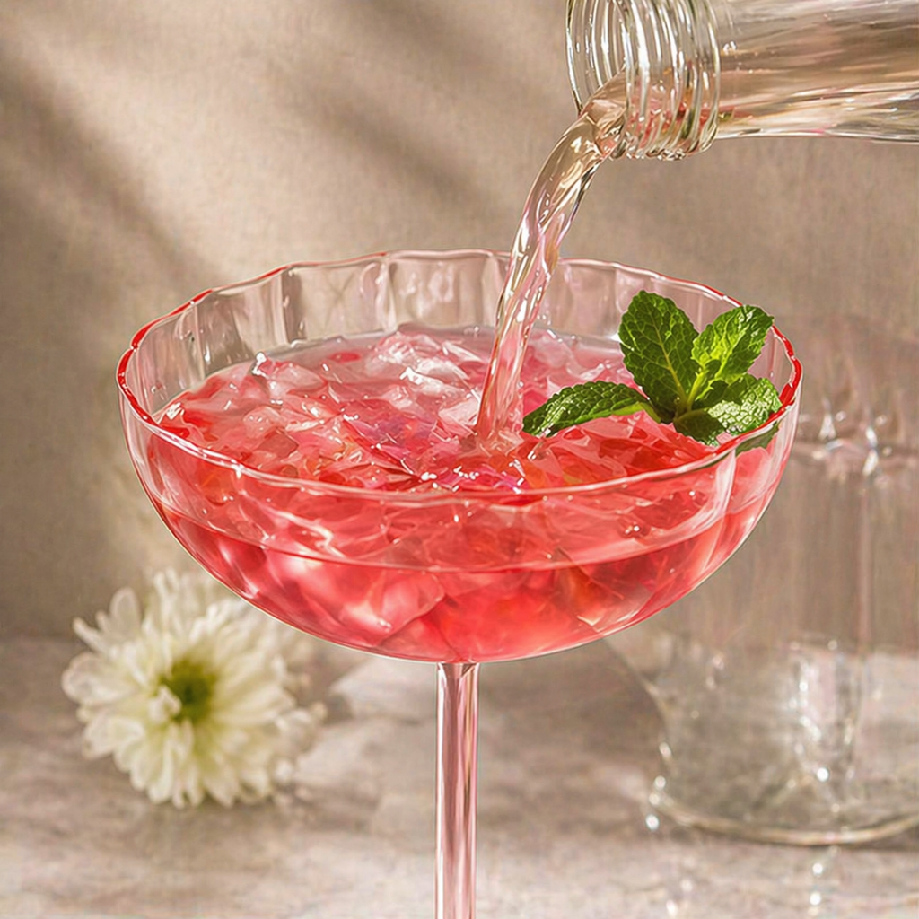 Blush Pink Petal Coupe Dessert Glass Set