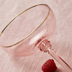 Blush Pink Gold Rim Coupe Glass Set