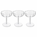 Clear Crystal Petal Coupe Dessert Glass Set