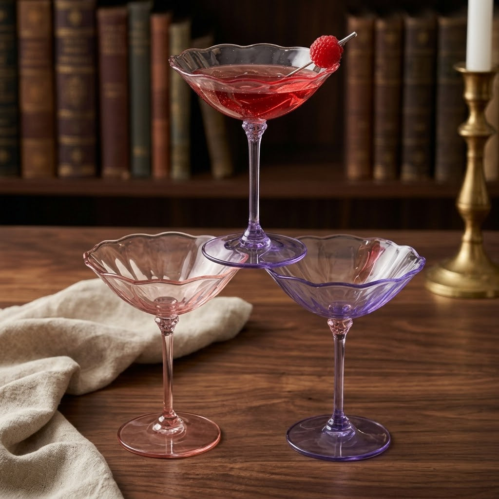 Pastel Bloom Coupe Dessert Glass Set