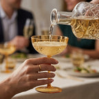 Golden Amber Petal Coupe Dessert Glass Set