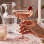 Blush Pink Gold Rim Coupe Glass Set