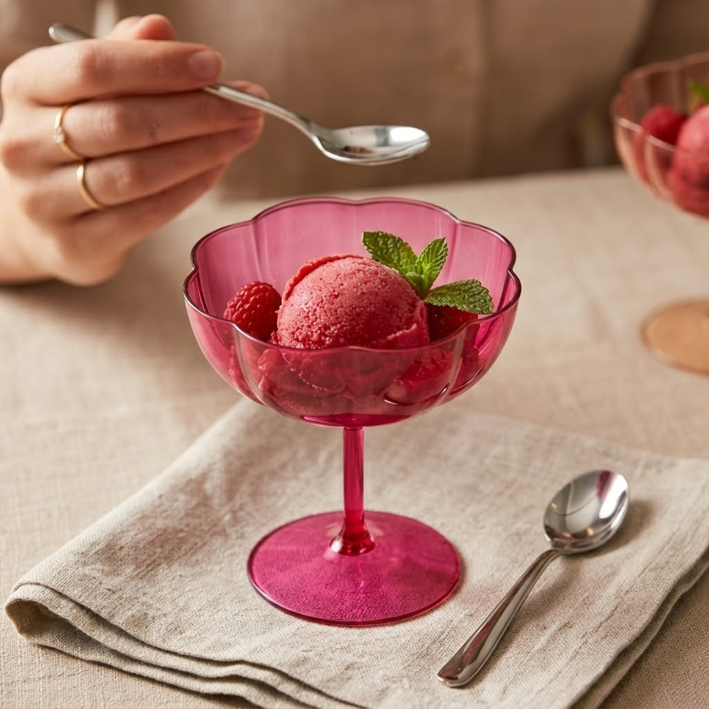 Colorful Petal Coupe Dessert Glass Set