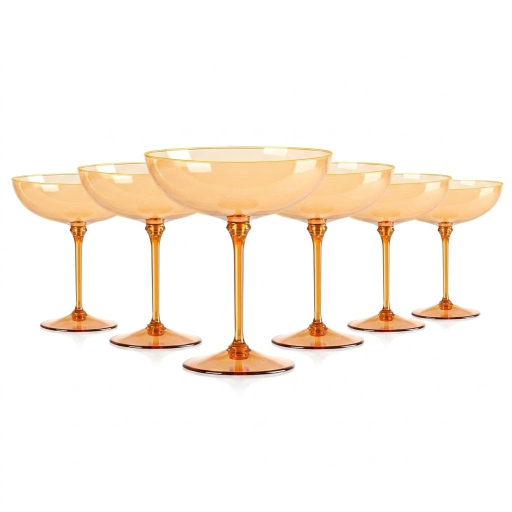 Amber Coupe Dessert Glass Set