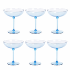 Soft Blue Coupe Glass Set