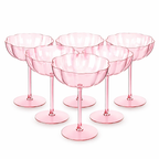 Blush Pink Petal Coupe Dessert Glass Set