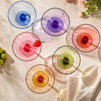 Rainbow Petal Coupe Dessert Glass Set