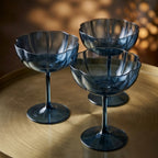 Midnight Blue Petal Coupe Dessert Glass Set