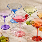 Rainbow Petal Coupe Dessert Glass Set