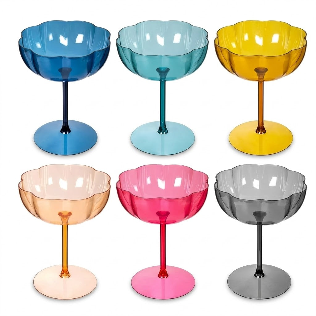 Colorful Petal Coupe Dessert Glass Set
